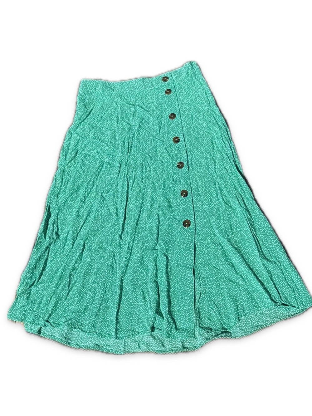 Women’s Teal Button-Front Midi Skirt
